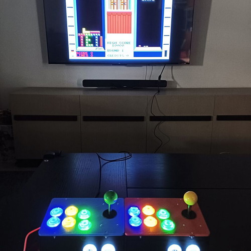 Retro Double Arcade Console like new with right joysticks and LED buttons