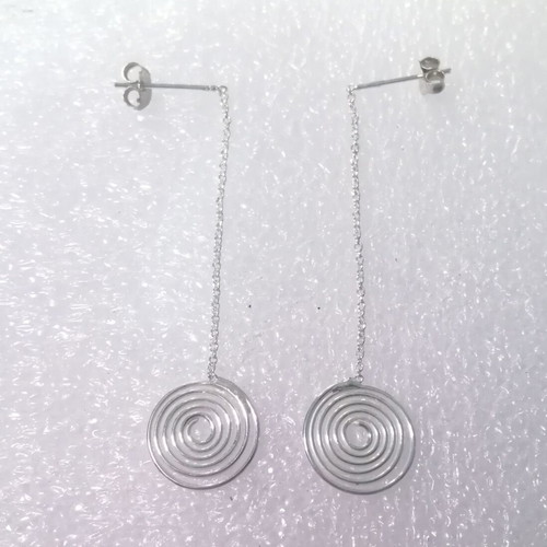 Silver spiral earrings 925 new with gift pouch