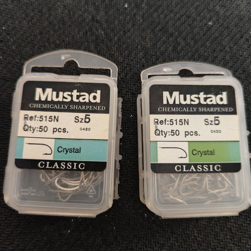 Mustad Classic 515N Fishing Hooks Size 5 New, 2 Boxes