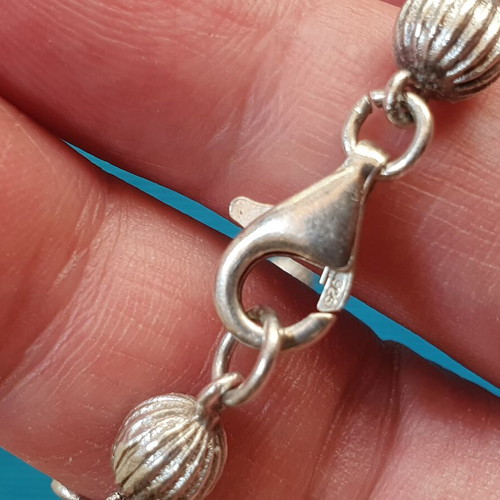 Silver 925 bracelet with carnelian stones used