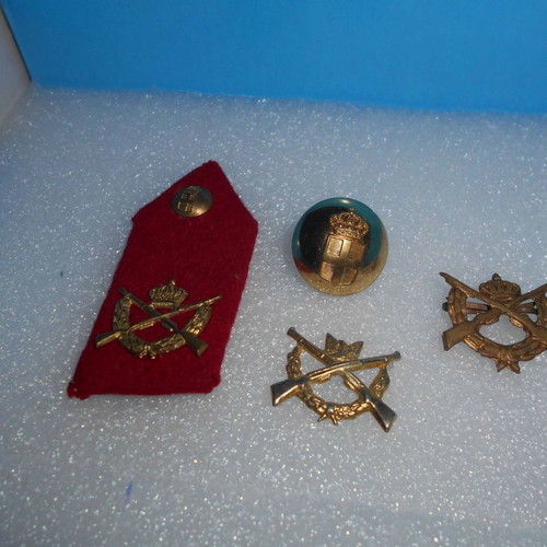 Old military uniform insignia used, 1950-1960 decade