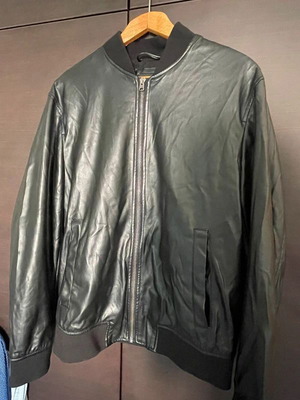 Zara Man men's leather-look jacket like new, black
