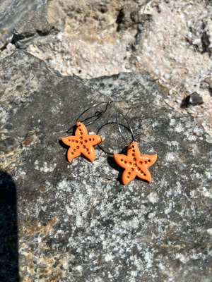 Summer handmade earrings made of polymer clay and steel new
