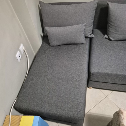 Corner sofa bed with storage, used