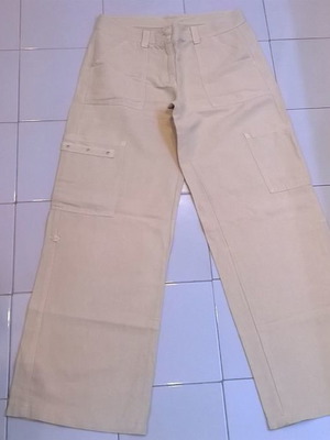 Παντελόνι λινό Benetton μεταχειρισμένο, μπεζ, μέγεθος 38