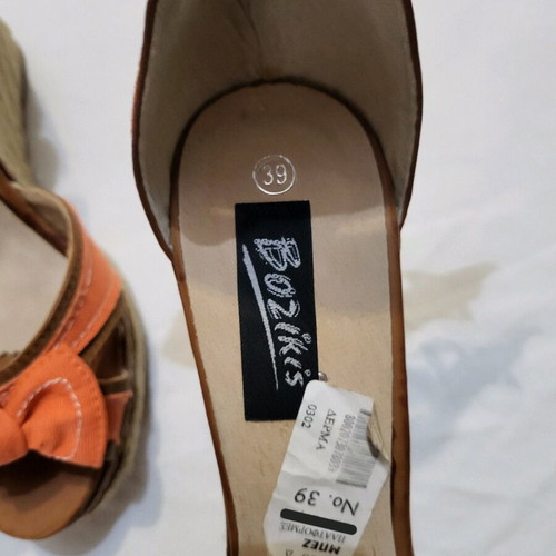 Bozikis orange platform shoes size 39 new