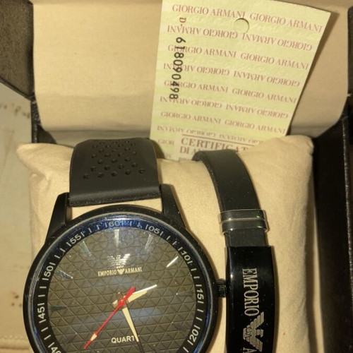Emporio Armani wristwatch, black and blue, men's