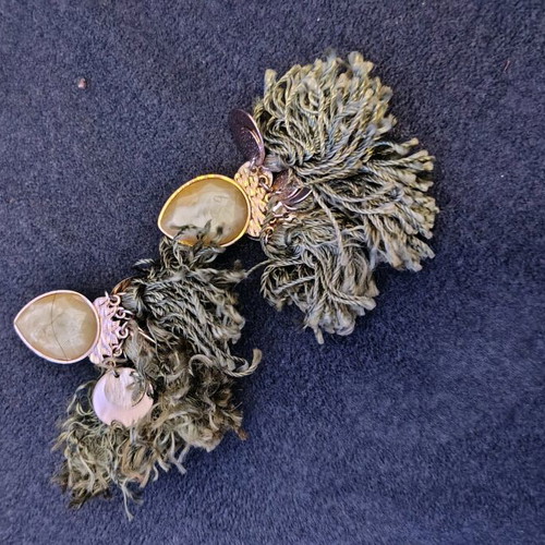Boho khaki earrings new, green