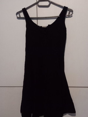 Black short dress used with front V detail