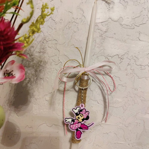 Minnie Mouse Candle 37cm new with keychain