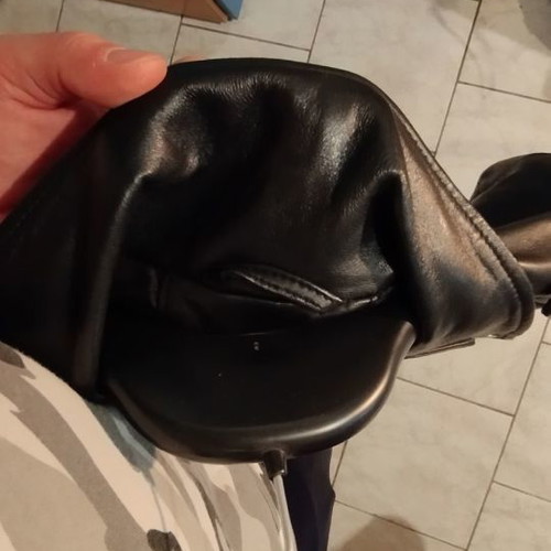 Indigo leather jacket used, black, size M