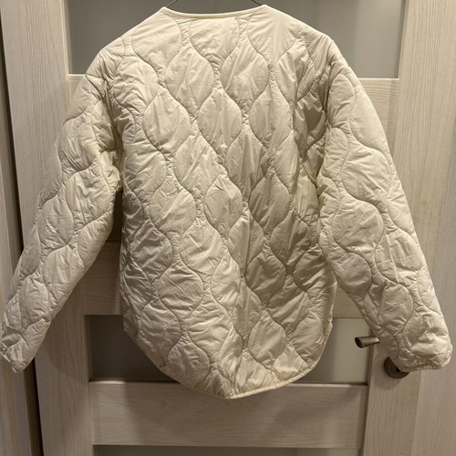 Light cream quilted lightweight women's jacket, size L