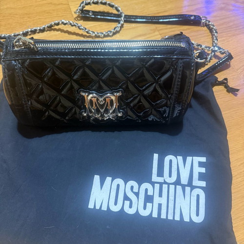 Love Moschino crossbody bag black patent leather like new