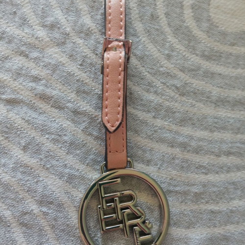 Ferre Collezioni leather bag charm used, soft pink