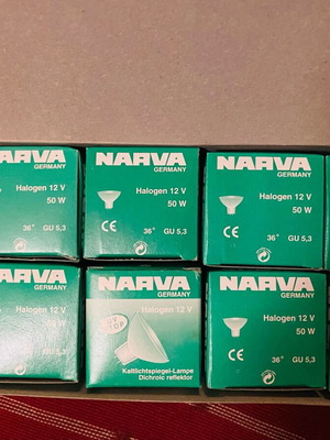 Narva 12 Volt 50 Watt Halogen Lamps New, Pack of 10