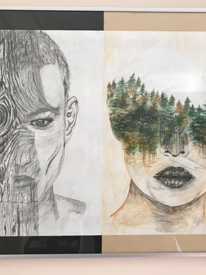 Handmade painting used 75x55 unique