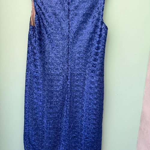 Mi-Rō electric blue sequin dress used, midi length