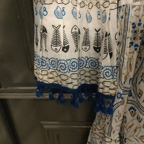 Beach Kaftan like new, colorful cotton with sea motifs