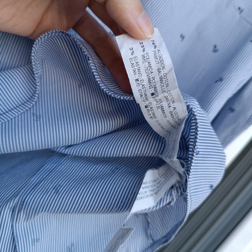 Zara blue striped shirt with micro print anchors, like new, size M