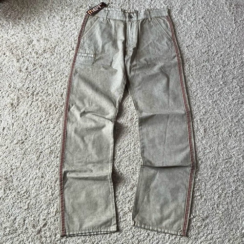 Vintage Met wide pants with waxed fabric, new, size L