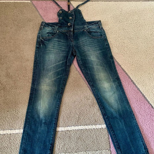 Jean with suspenders Aggressive like new, blue, size M
