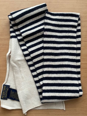 Polo Jeans κασκόλ ριγέ μπλε πολύ σκούρο σα μαύρο καινούργιο