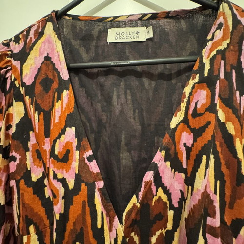 Molly Bracken patterned maxi wrap dress, colorful