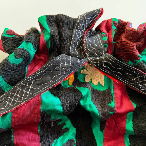 Backpack used, colorful fabric with embroidery from Uzbekistan