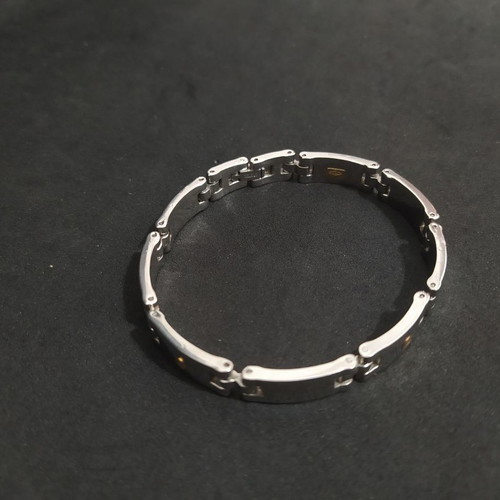 Steel men's bracelet used with 750 18k gold details