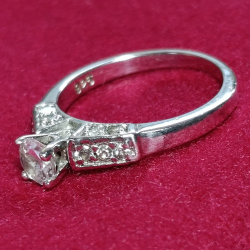 Solitaire ring used, silver 925, size 55