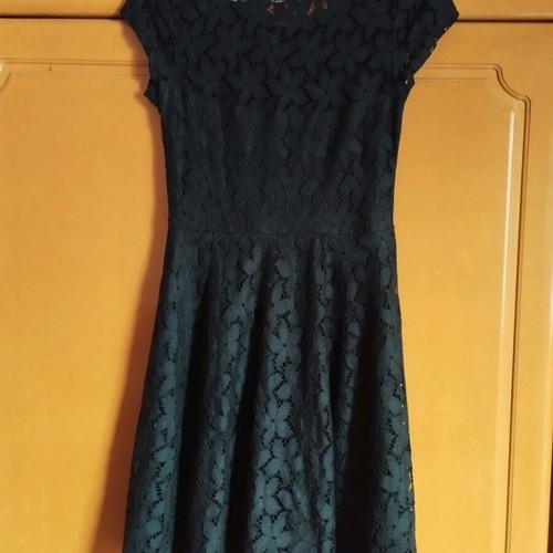 Dress with Sheer Panels and Lining like new, size XS, black