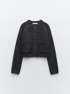 Knited cardigan Zara XS like new, gray, acrylic, polyester, wool