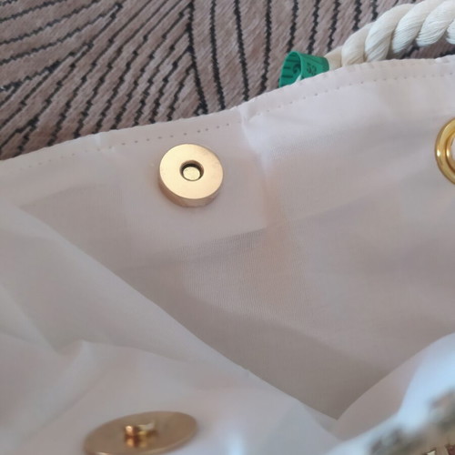B&D Beach Bag new, white with gold and silver details
