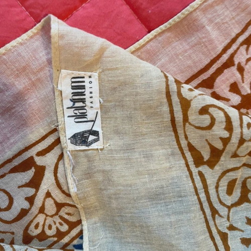 Greek Island Memories Scarf like new, blue with gold details