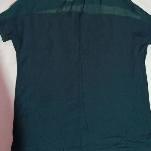 Bershka blouse S used, dark cypress green with front print