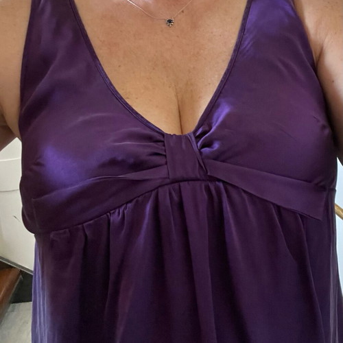 Silk dress Sarah Lawrence size M purple like new