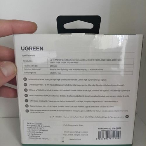 HDMI cable UGREEN 2 meters new, model ED015