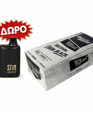 Rizla black cigarette paper 50 pcs and Stim Special disposable e-cig new