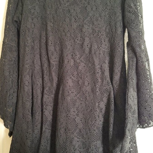 Dress black lace with long sleeve used, size M