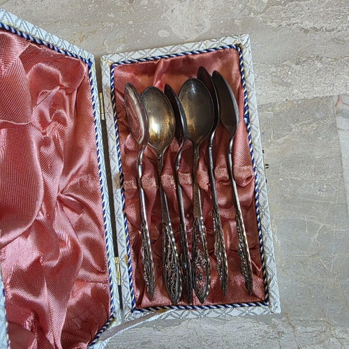 Silver 800 Filigree Spoons set of 6 like new, 100 years old