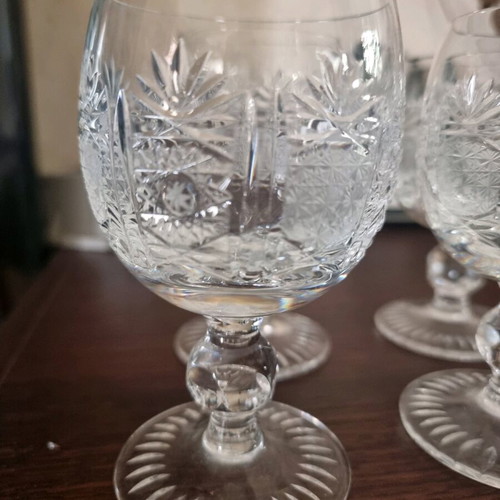 Handmade vintage crystal glasses set of 6 champagne and 6 water like new