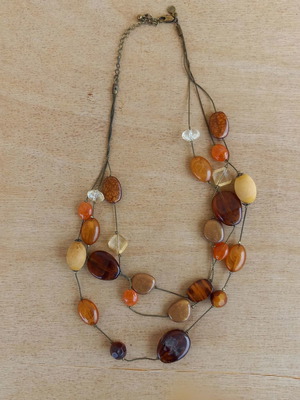 Marks and Spencer necklace used with three rows of brown stones