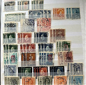 Ελληνικα γραμματοσημα: 200+  3αδες σφραγισμενων γραμματοσημων σε 5 σελιδες