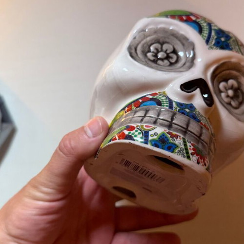 Ceramic Sugar Skull Ashtray Mexican Style
