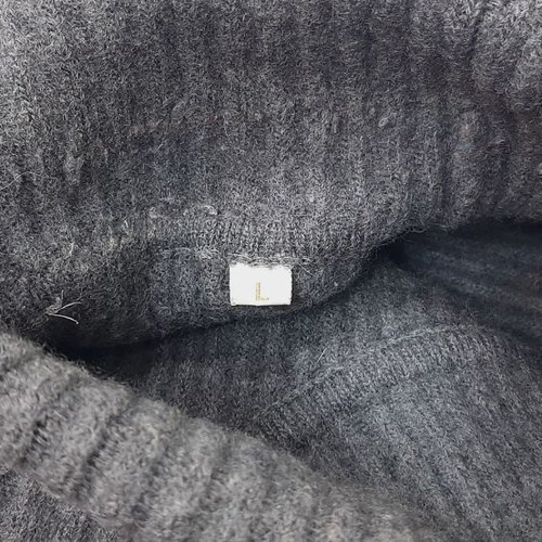 Vintage women's wool turtleneck sweater size L used, gray