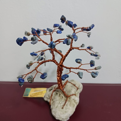 Tree made of sodalite and copper wire, new