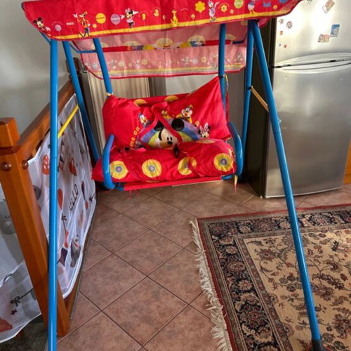 Disney Mickey double swing with metal frame like new
