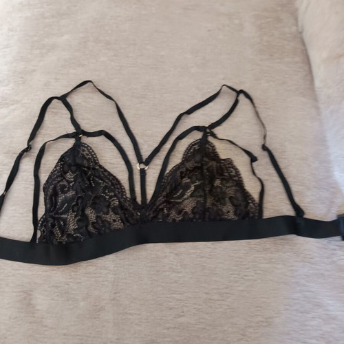 Lace bra, black