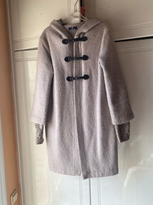 Le Vertige warm coat used, beige-gray, size 1 (S/M)