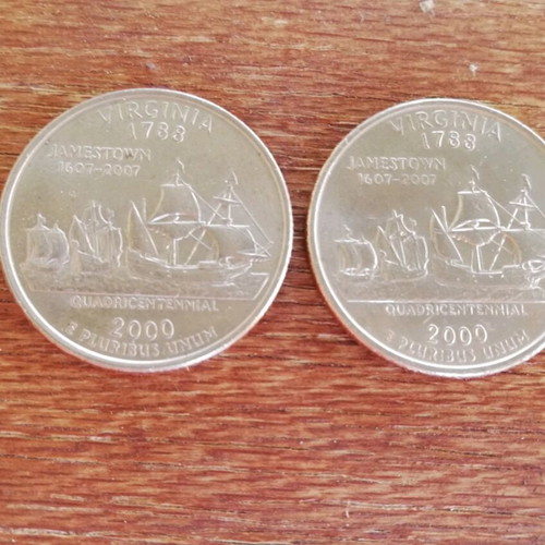 Quarter dollar coins pack of 5 in good condition
